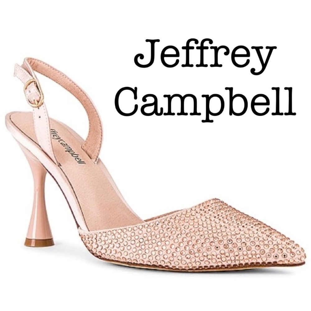 Jeffrey Campbell Zibote Sand Satin Rhinestones Heels Size 10